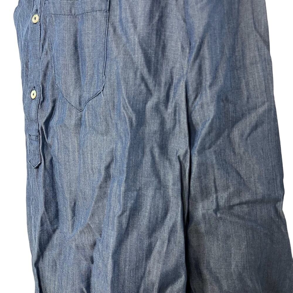 HONEY PUNCH Denim Chambray Long Sleeve Shirt Style Tunic V-Neck Dress sz Small S - Picture 6 of 16